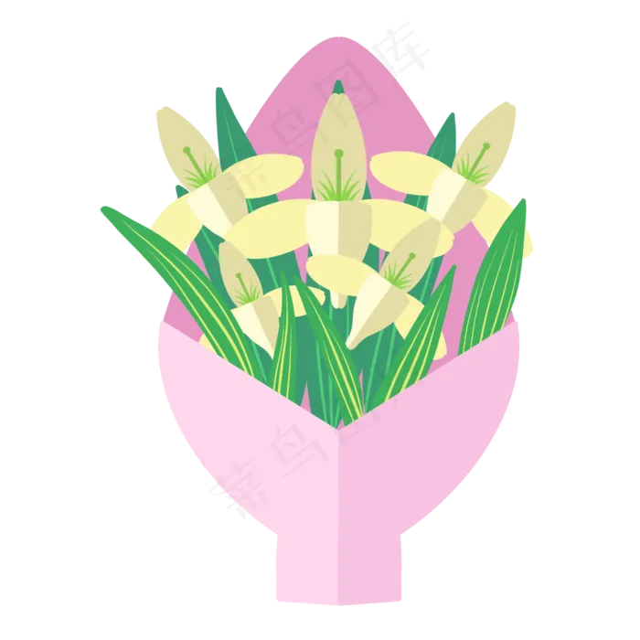 手捧百合花(2048X2048(DPI:300))psd模版下载