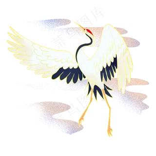 仙鹤展翅祥云渐变