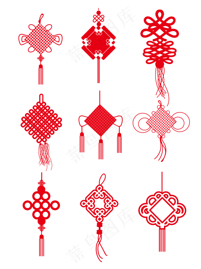 中国结中国风花纹矢量喜庆新年可,免抠元素(1024*1369px)ai矢量模版下载