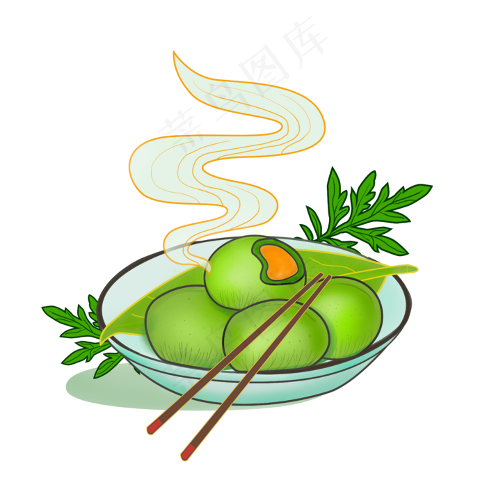 清明青团PNG素材