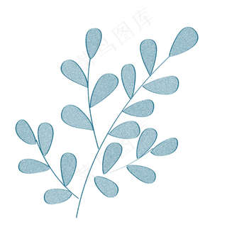 一束叶子手绘设计图