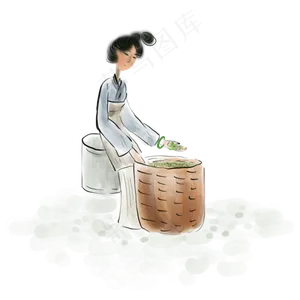 采中药的少女,免抠元素