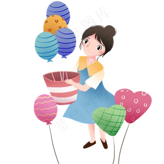 拿着气球女孩