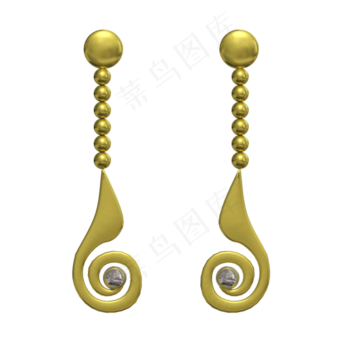 母亲节礼物金耳环一对(3000X3000(DPI:72))psd模版下载