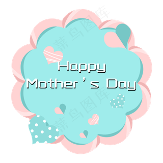 剪纸风小清新爱心母亲节边框