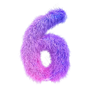 创意毛发倒计时数字6