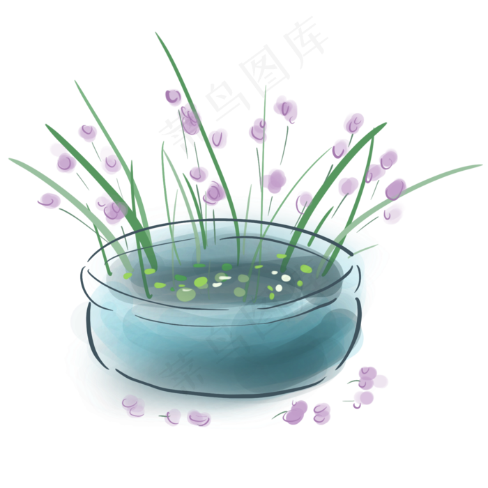 中国风水墨国画植物