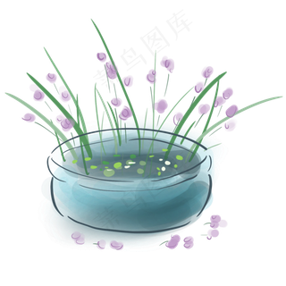 中国风水墨国画植物