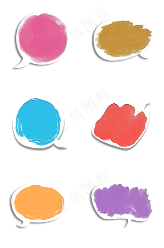 喷墨墨迹扁平气泡框组图2