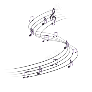 漂浮多彩五线谱音符,免抠元素