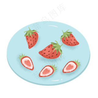 盘子里的红色草莓