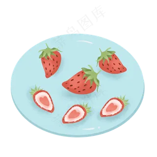 盘子里的红色草莓