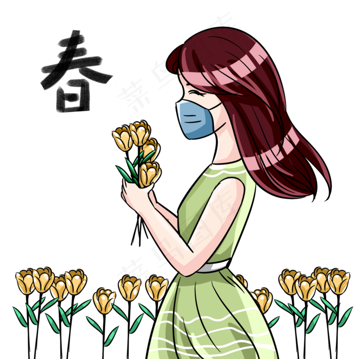 春天户外赏花,免抠元素