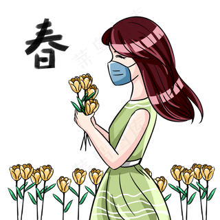 春天户外赏花,免抠元素