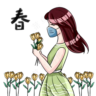 春天户外赏花,免抠元素