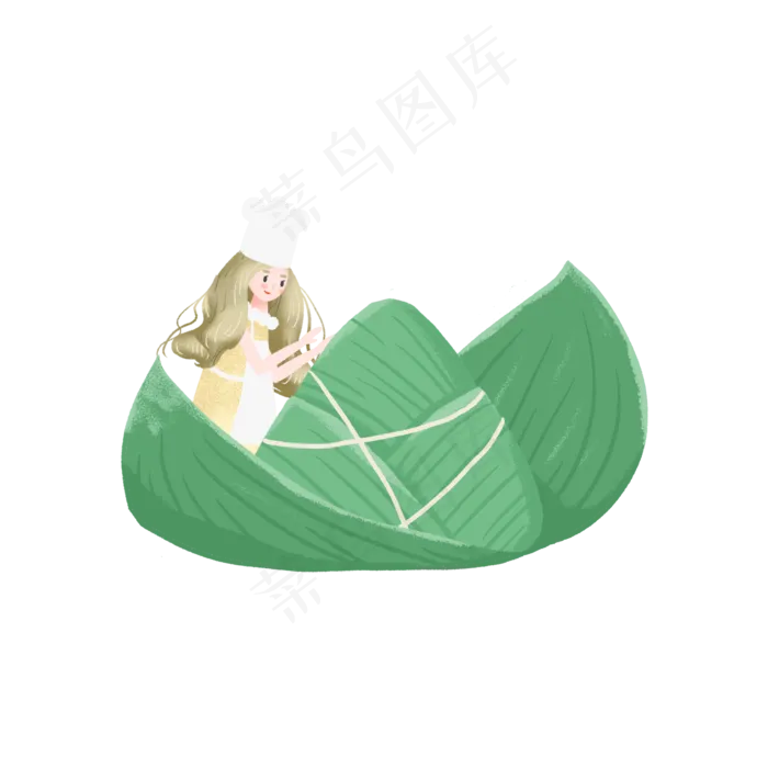 端午节包粽子的女孩(2000X2000(DPI:300))psd模版下载
