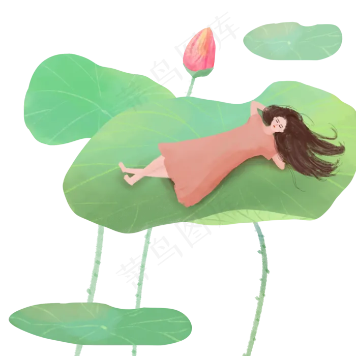夏天绿色荷花荷叶(2000X2000(DPI:72))psd模版下载