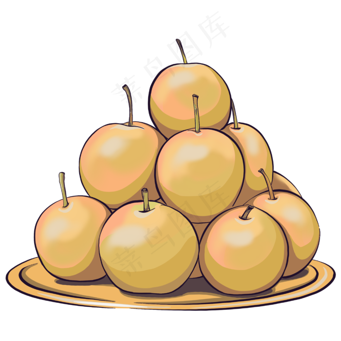 一盘新鲜美味的南国梨