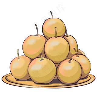 一盘新鲜美味的南国梨