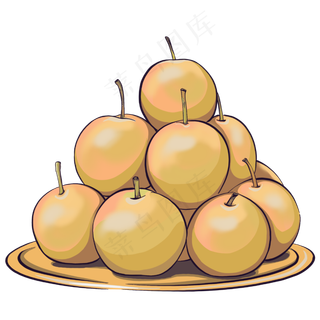 一盘新鲜美味的南国梨