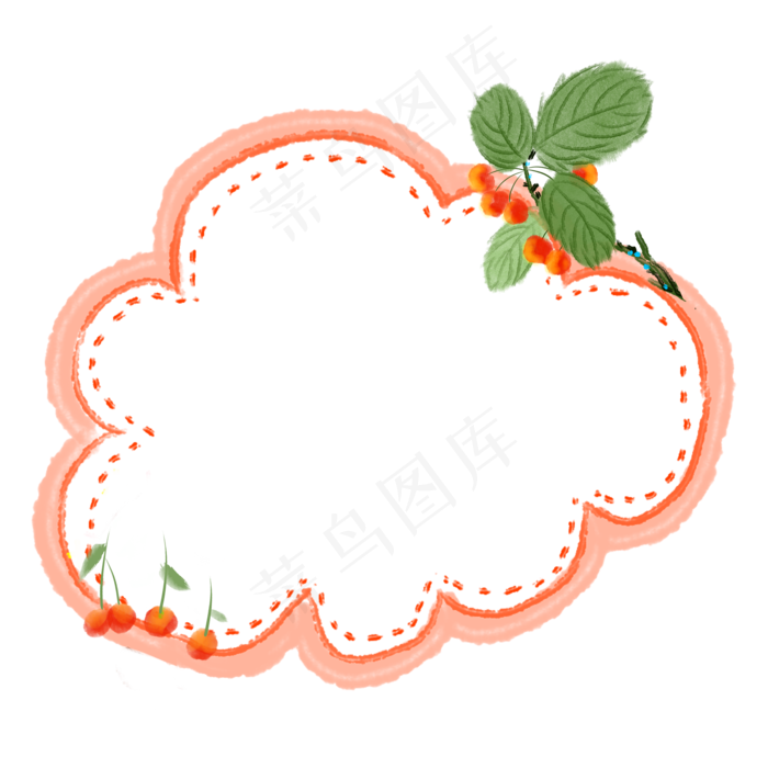 红色水果装饰边框