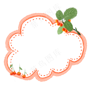红色水果装饰边框