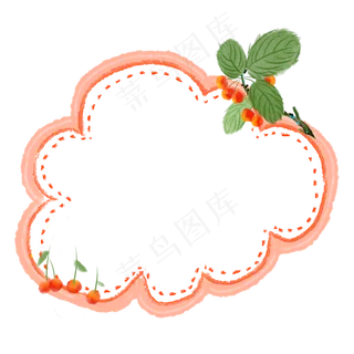 红色水果装饰边框