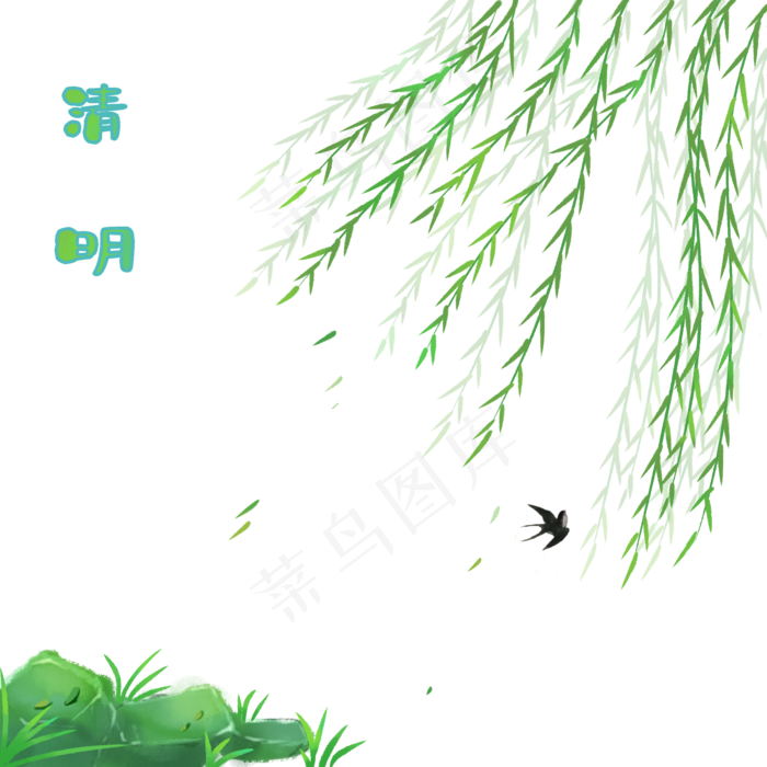 春天清明节柳树柳枝(2000X2000(DPI:300))psd模版下载