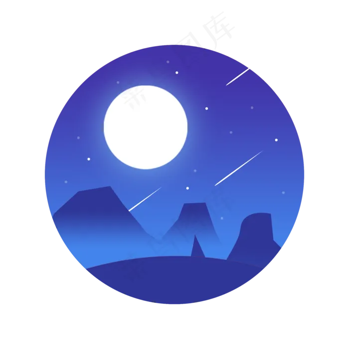 微光渐变扁平风仲夏夜星空流星月