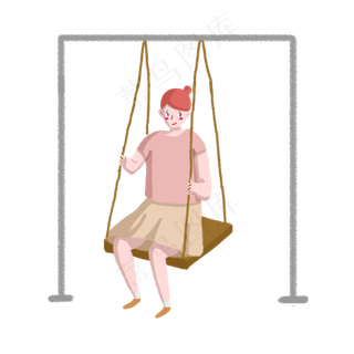 荡秋千的小女孩PNG