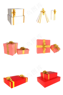 C4D立体礼盒装饰合集