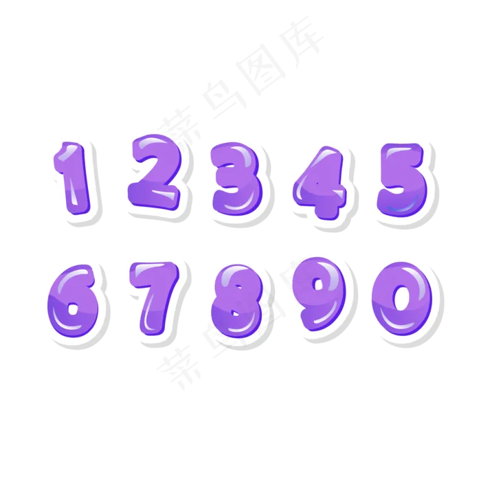 卡通紫色糖果色数字(2083*2083px)ai矢量模版下载