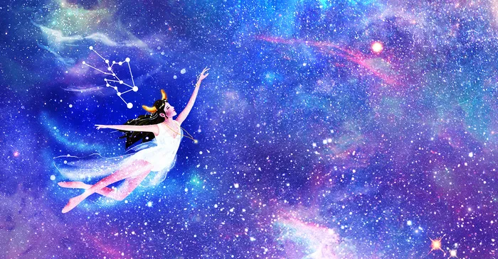 唯美梦想光芒夜空星座(1920*1000px 	      )psd模版下载