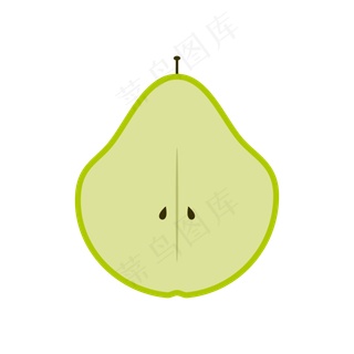 彩色手绘梨子矢量