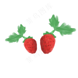 两只手绘水果草莓系列