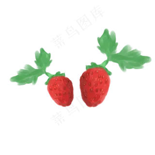 两只手绘水果草莓系列