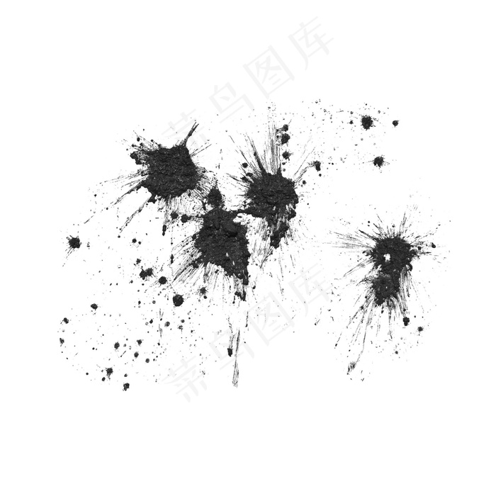 飞洒的墨水画作艺术品,免抠元素(2000*2000px)psd模版下载