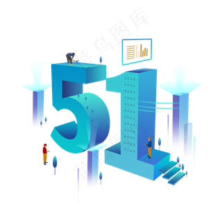 五一劳动节科技感场景插图