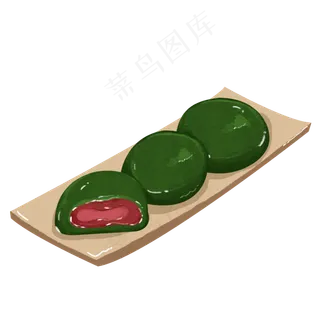 卡通清明节青团食物