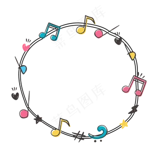 手绘创意音乐边框,免抠元素