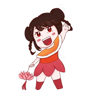 元宵节手拿花灯汤圆女孩系列插图,免抠元素