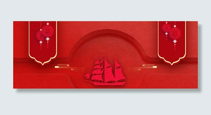 红色挂旗一帆风顺立体谢师宴banner