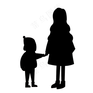 母亲节妈妈牵着小女孩