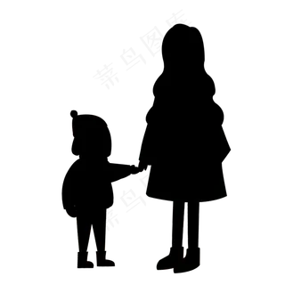 母亲节妈妈牵着小女孩