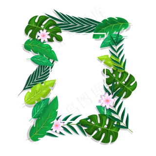 夏季夏天夏至画框植物免扣素材