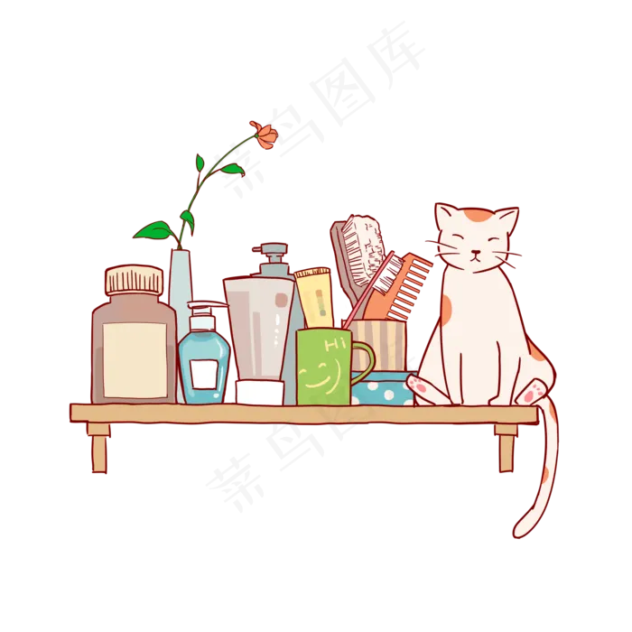 简约可爱清新卫生间洗漱用品置物(2000X2000(DPI:300))psd模版下载