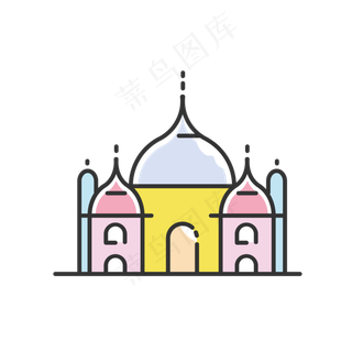 世界旅游MBE风格泰姬陵景点图案