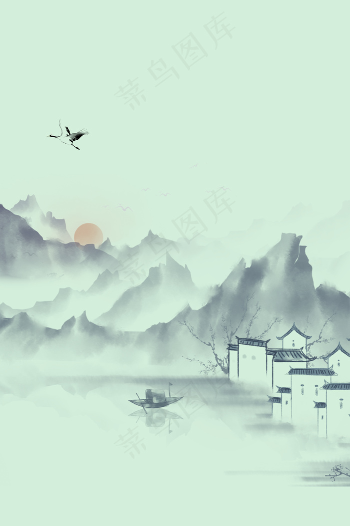 水墨风格清明海报