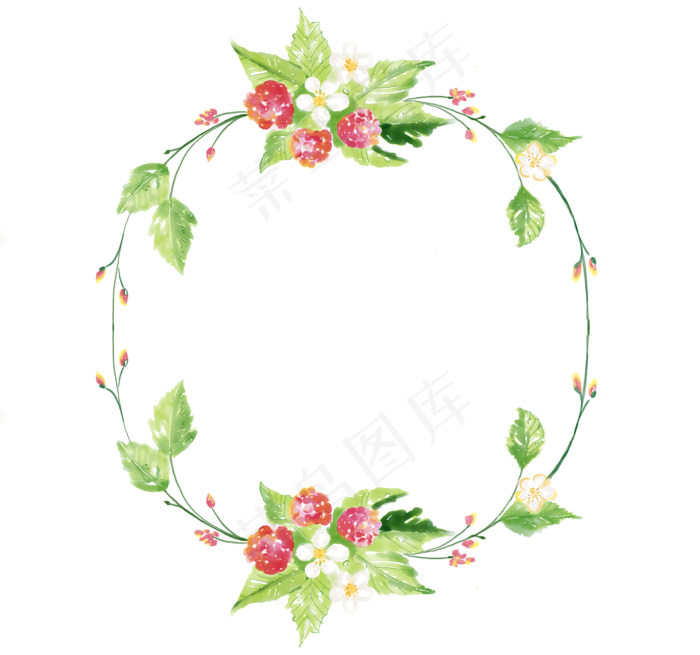 红莓草莓水彩小清新边框