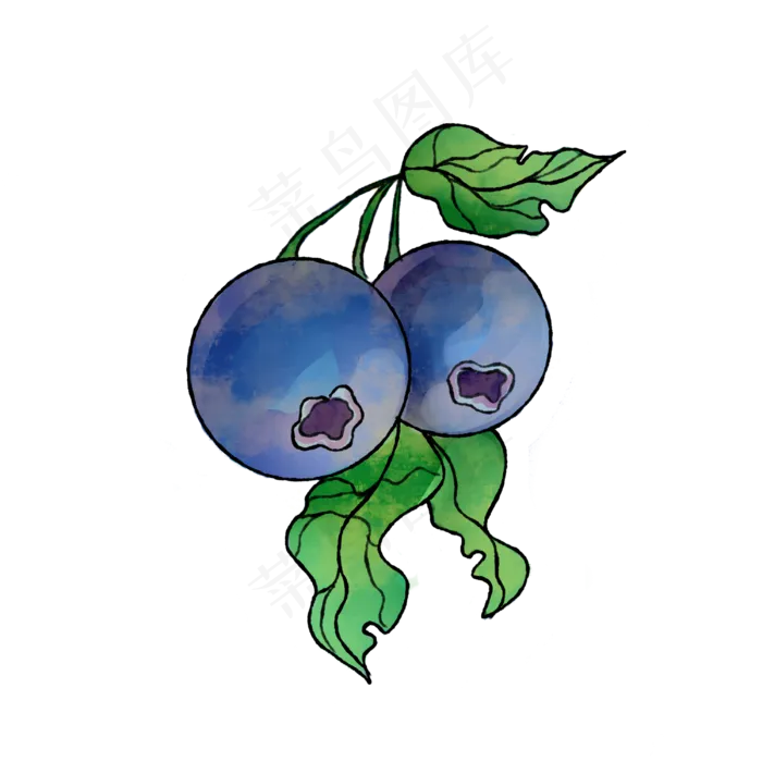 卡通水果蓝莓(3000X3000(DPI:299))psd模版下载